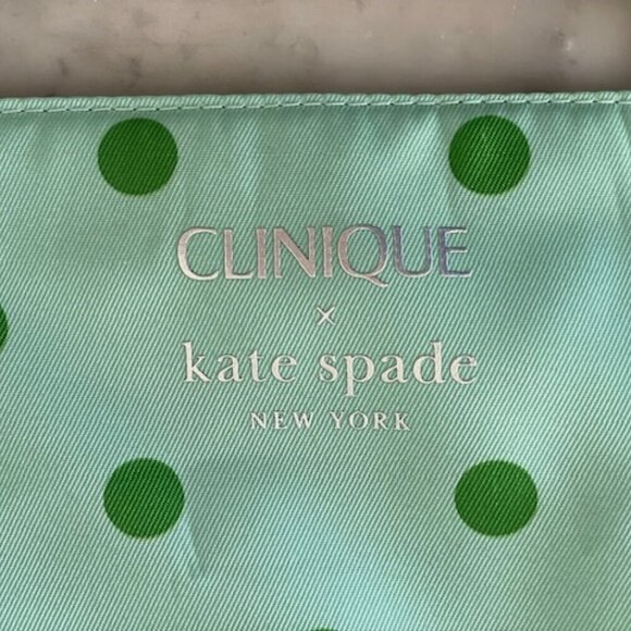CLINIQUE X KATE SPADE Limited Edition Green Polka Dot Tote - Picture 6 of 16